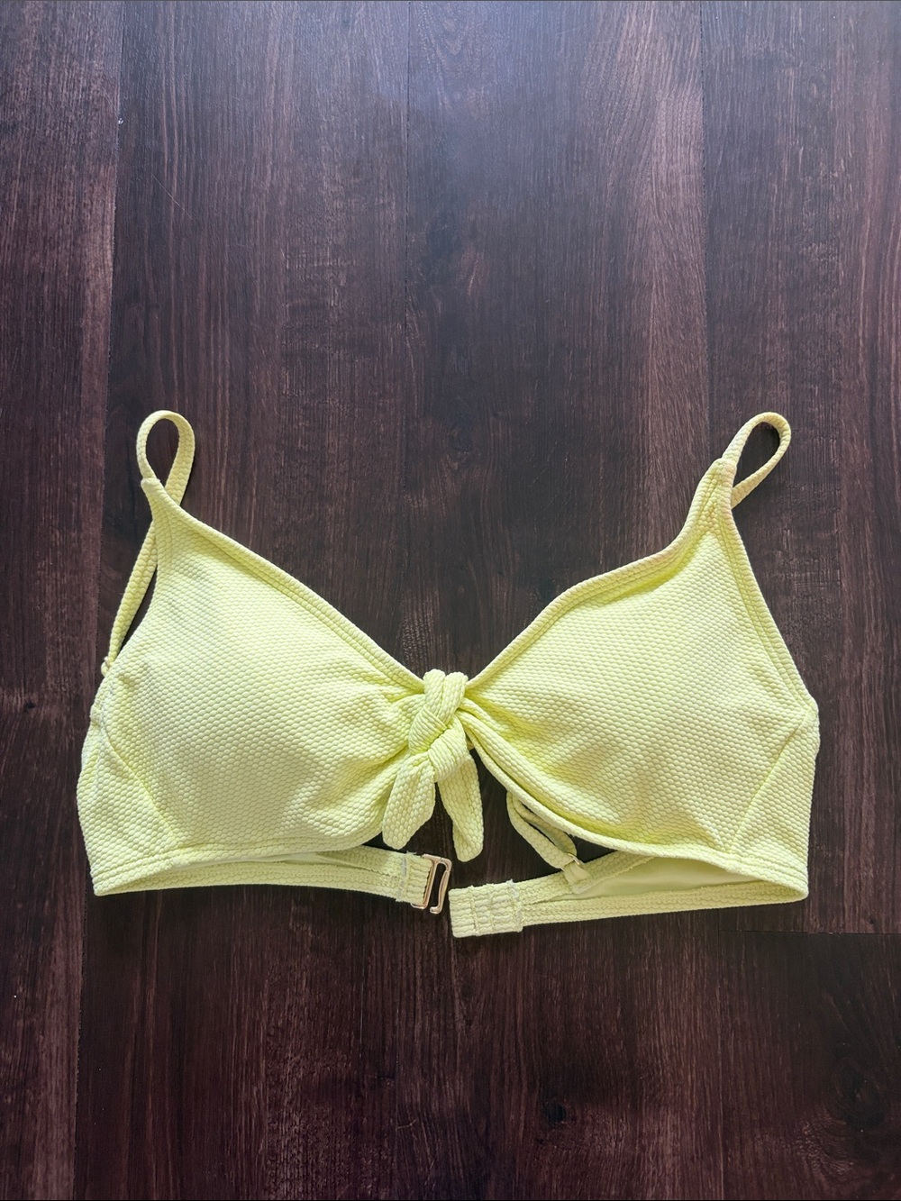 wild fable Yellow Tie-Front Swim Bikini Top